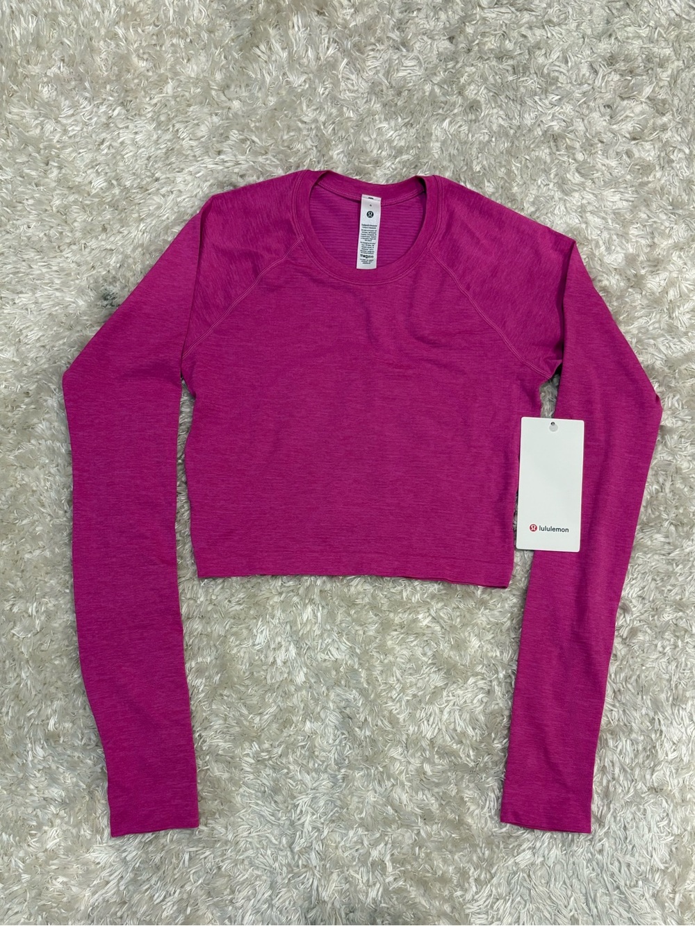 lululemon athletica Swiftly Cropped Athletic Magenta Pink Long-Sleeve 2.0